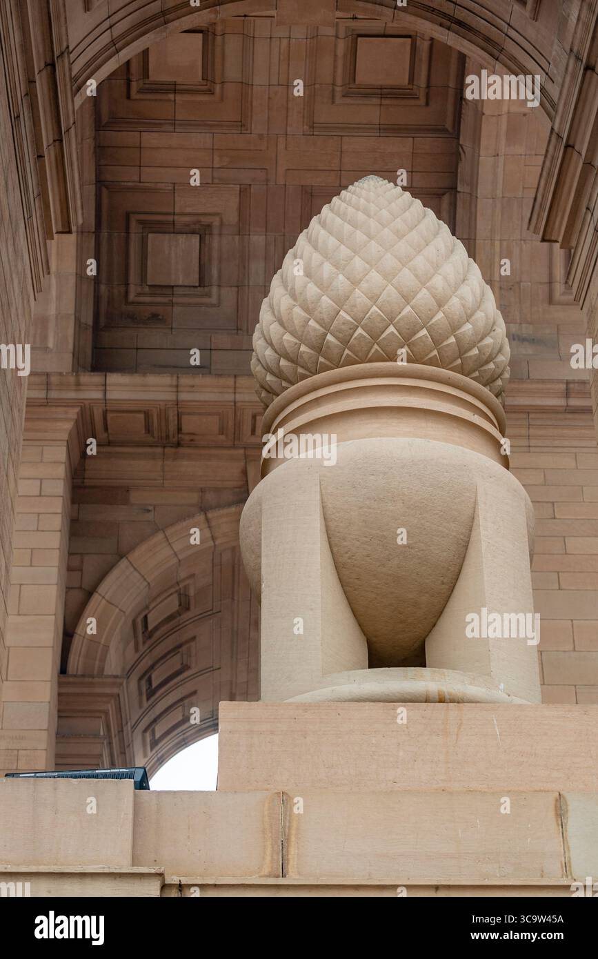 Intricate Architectural Details of India Gate, New Delhi, India, 30 Jan 24 Foto Stock
