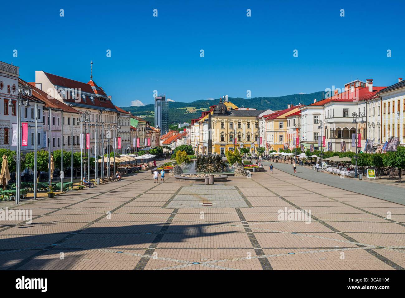 Piazza nazionale della rivolta slovacca (SNP), Banska Bystrica, Slovacchia Foto Stock