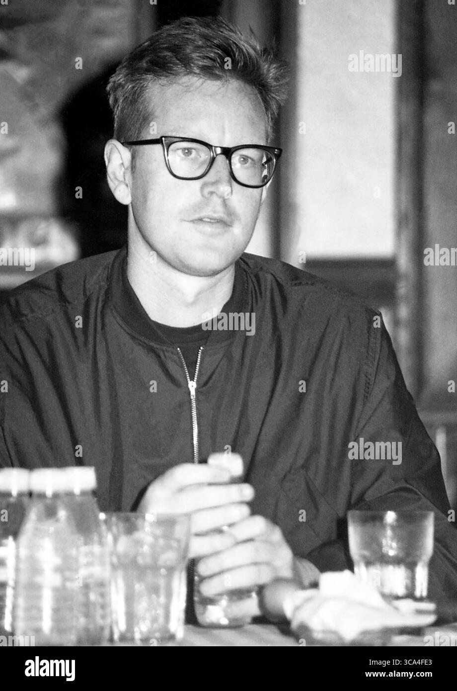 Orlando, Florida, Stati Uniti: MODALITÀ DEPECHE-ANDY FLETCHER in conferenza a sostegno del loro World Violation Tour - Hard Rock Cafe - 30 maggio 1990 (Credit Image: © Christopher Helton via ZUMA Press Wire) Foto Stock