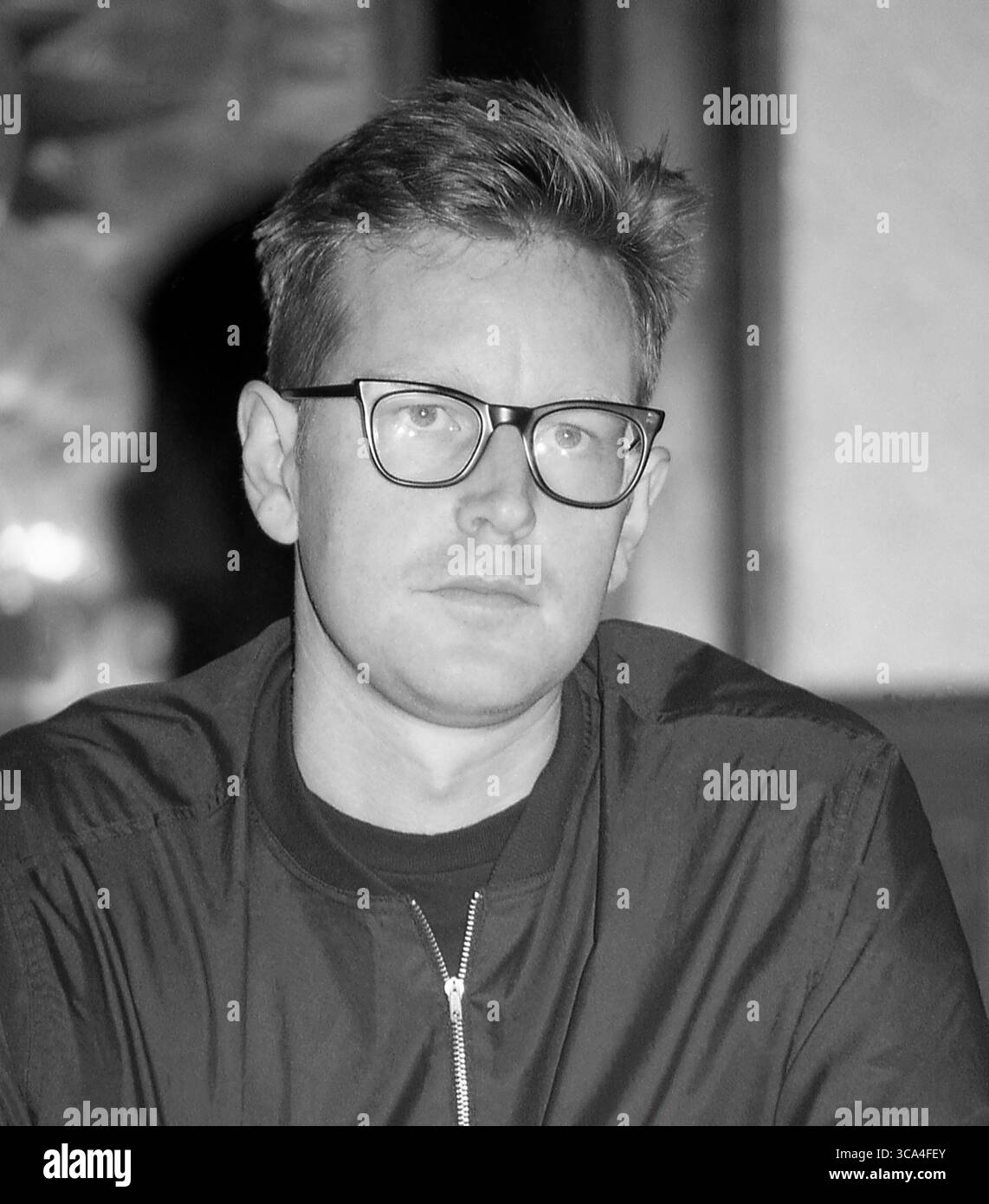 Orlando, Florida, Stati Uniti: MODALITÀ DEPECHE-ANDY FLETCHER in conferenza a sostegno del loro World Violation Tour - Hard Rock Cafe - 30 maggio 1990 (Credit Image: © Christopher Helton via ZUMA Press Wire) Foto Stock