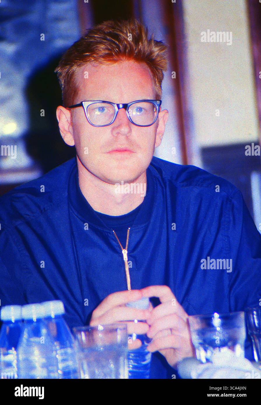 Orlando, Florida, Stati Uniti: MODALITÀ DEPECHE-ANDY FLETCHER in conferenza a sostegno del loro World Violation Tour - Hard Rock Cafe - 30 maggio 1990 (Credit Image: © Christopher Helton via ZUMA Press Wire) Foto Stock
