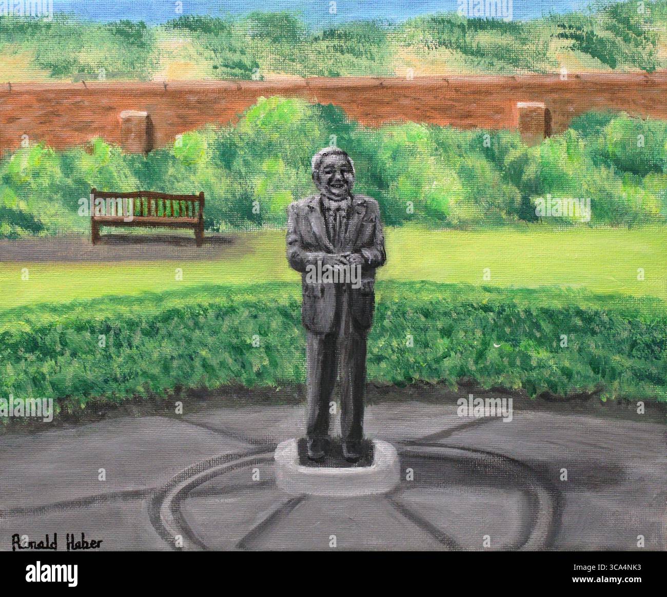 Statua di LS Lowry, Knott End Foto Stock