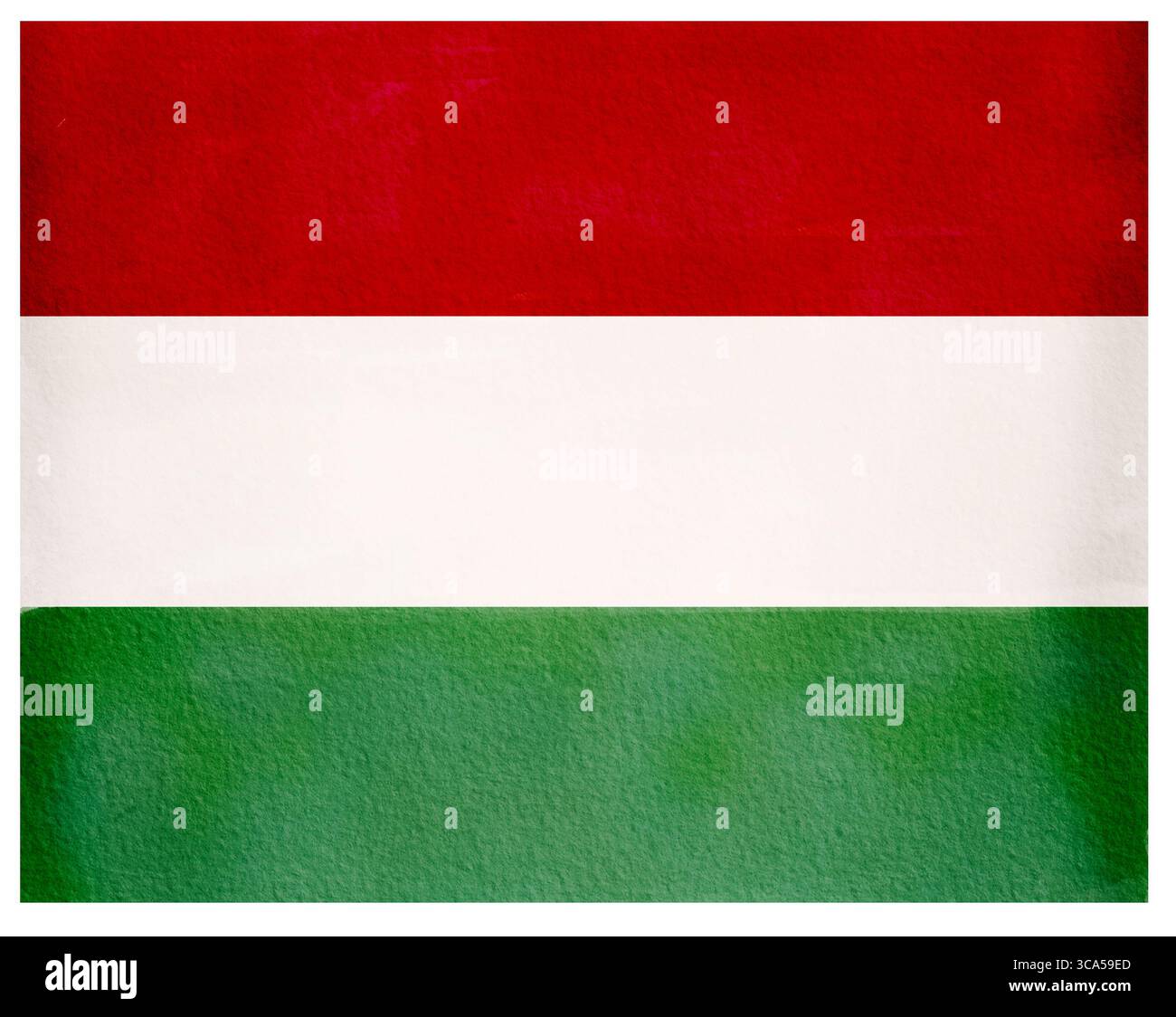 Bandiera ungherese. Illustrazione ad acquerello disegnata a mano. Foto Stock