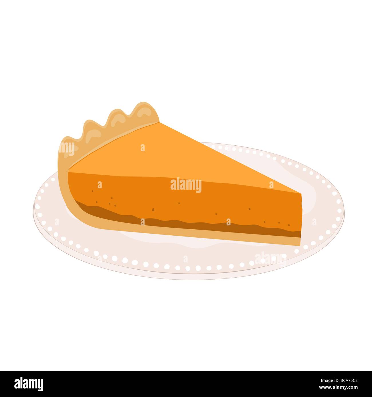 Torta di zucca fetta su un piatto. Simbolo dell'autunno e dell'autunno. Giornata nazionale del Cheesecake di zucca. Illustrazione vettoriale Illustrazione Vettoriale