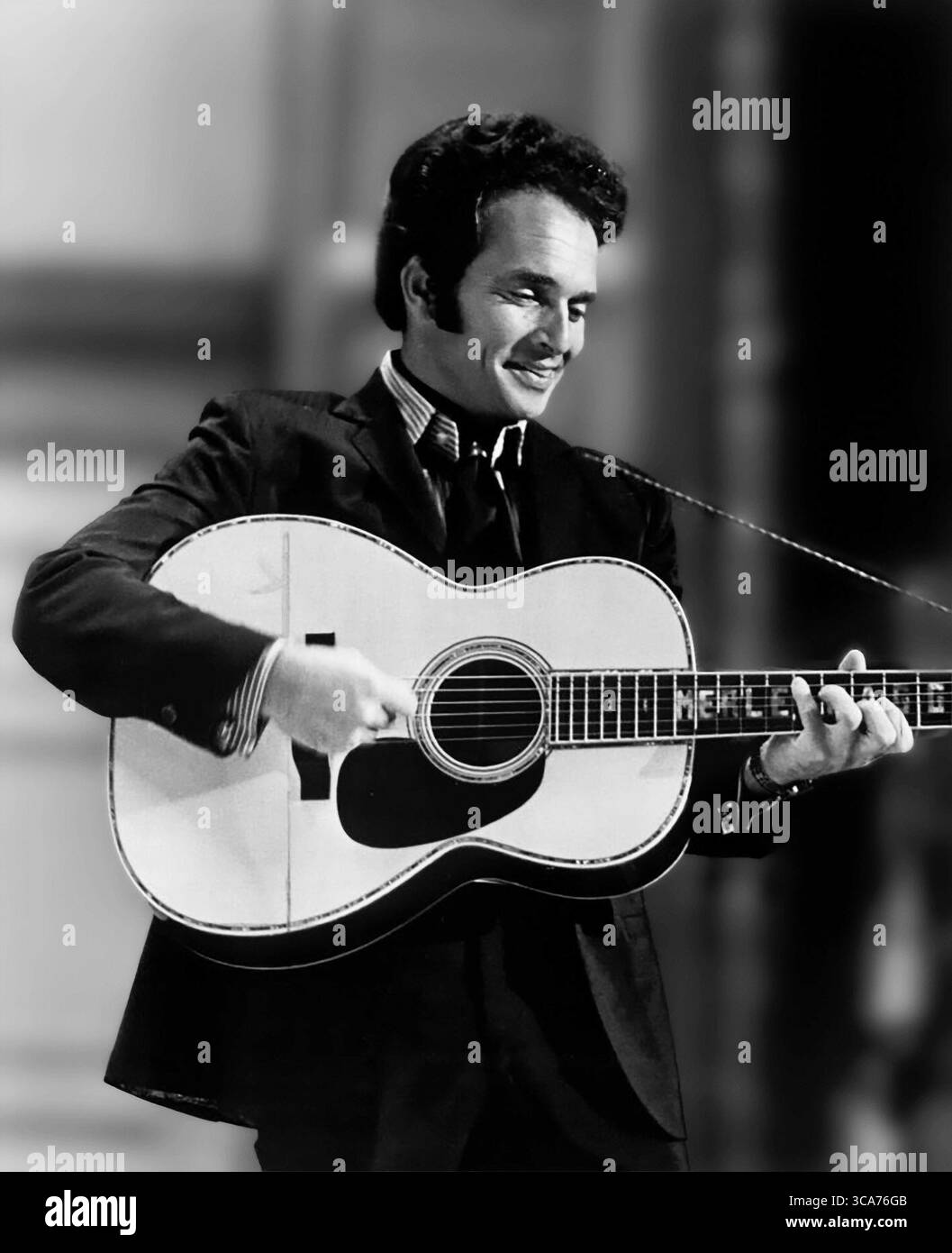 Merle Haggard. Ritratto del cantante country americano Merle Ronald Haggard (1937-2016), foto pubblicitaria, 1971 Foto Stock