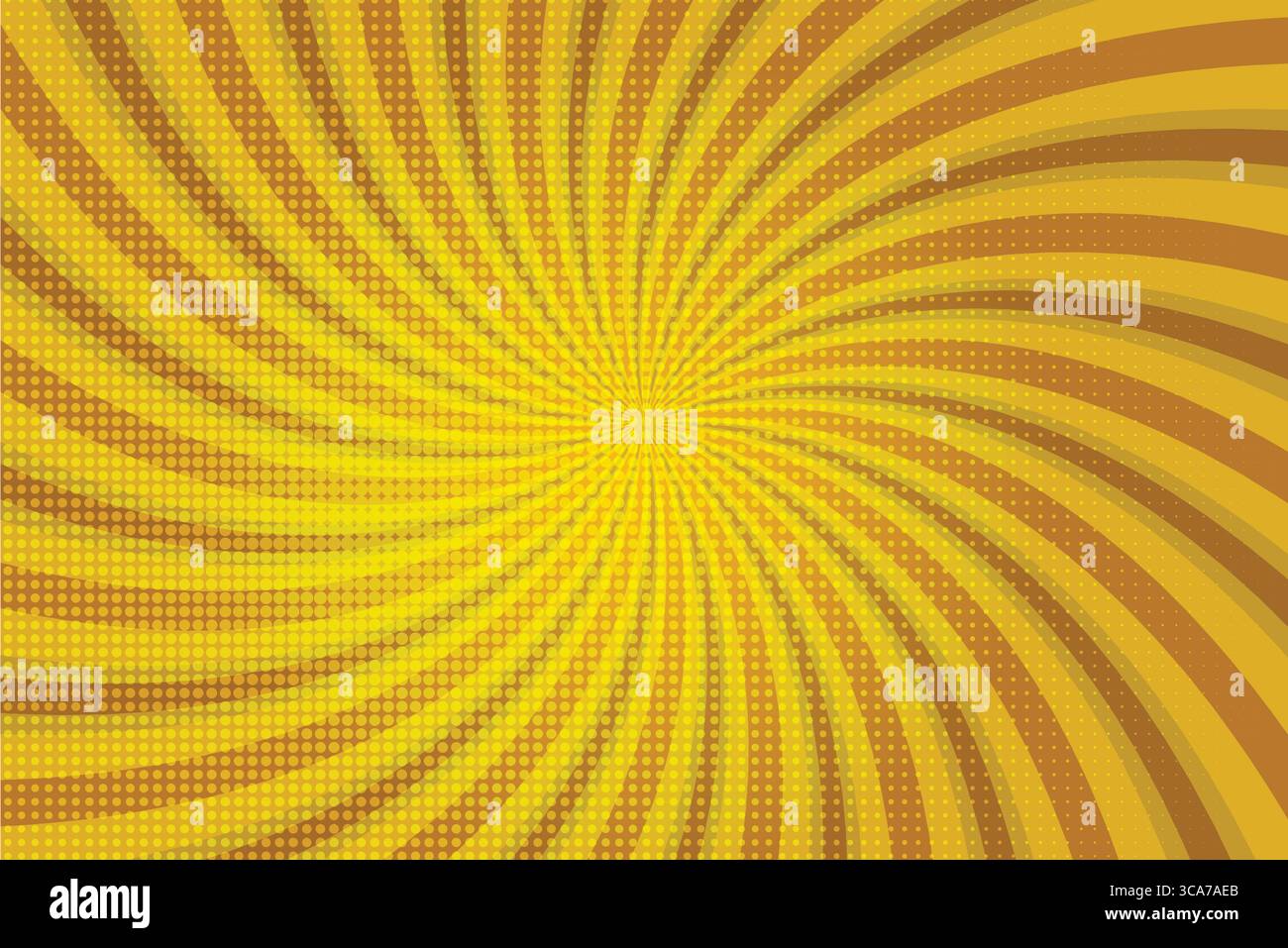 Sfondo a spirale per fumetti retrò - sequenza di mezzitoni Pop Art con raggi verdi, motivo a spirale astratto Sunray Illustrazione Vettoriale