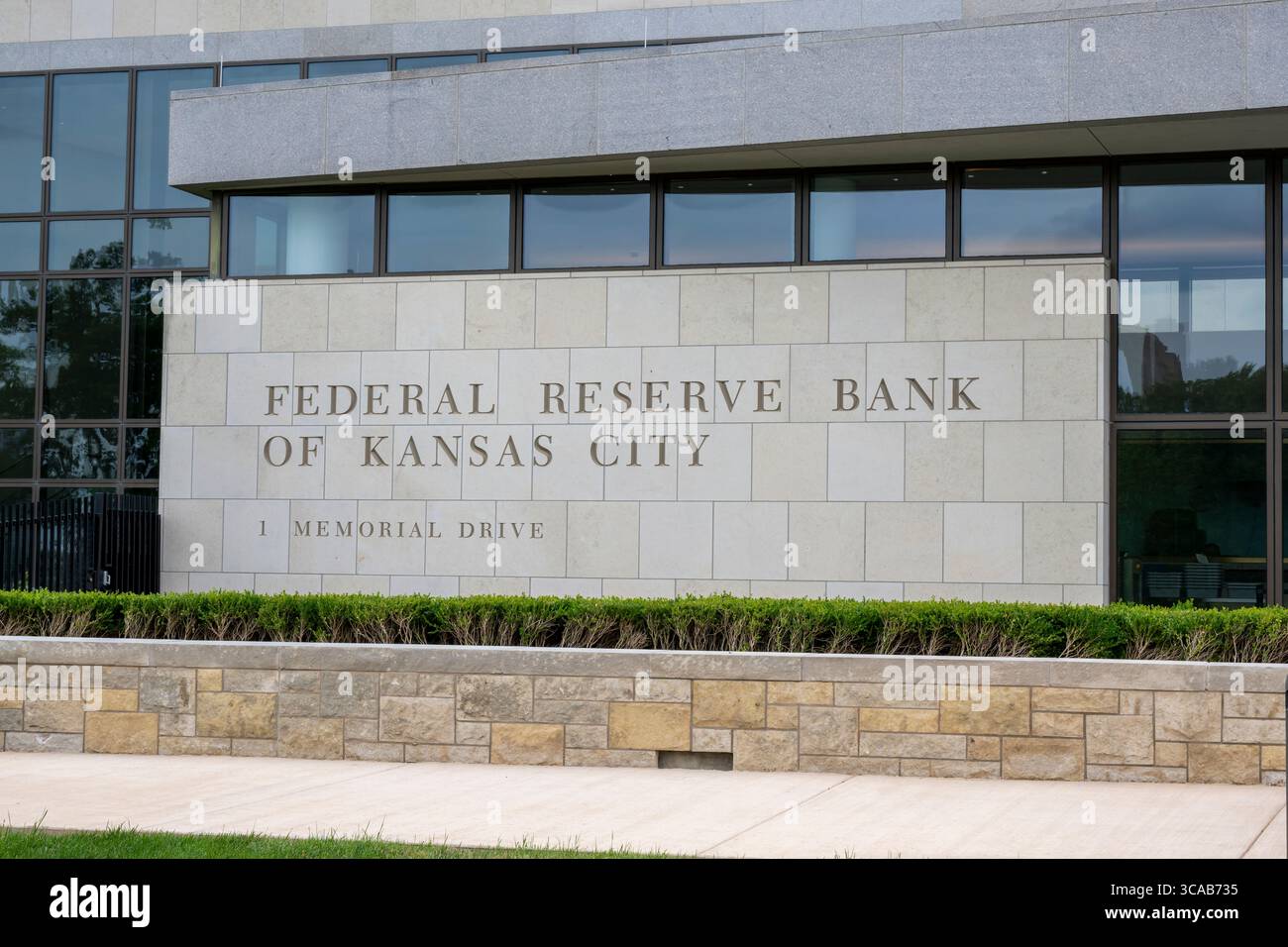 Kansas City, Missouri. Vista frontale della Federal Reserve Bank Foto Stock