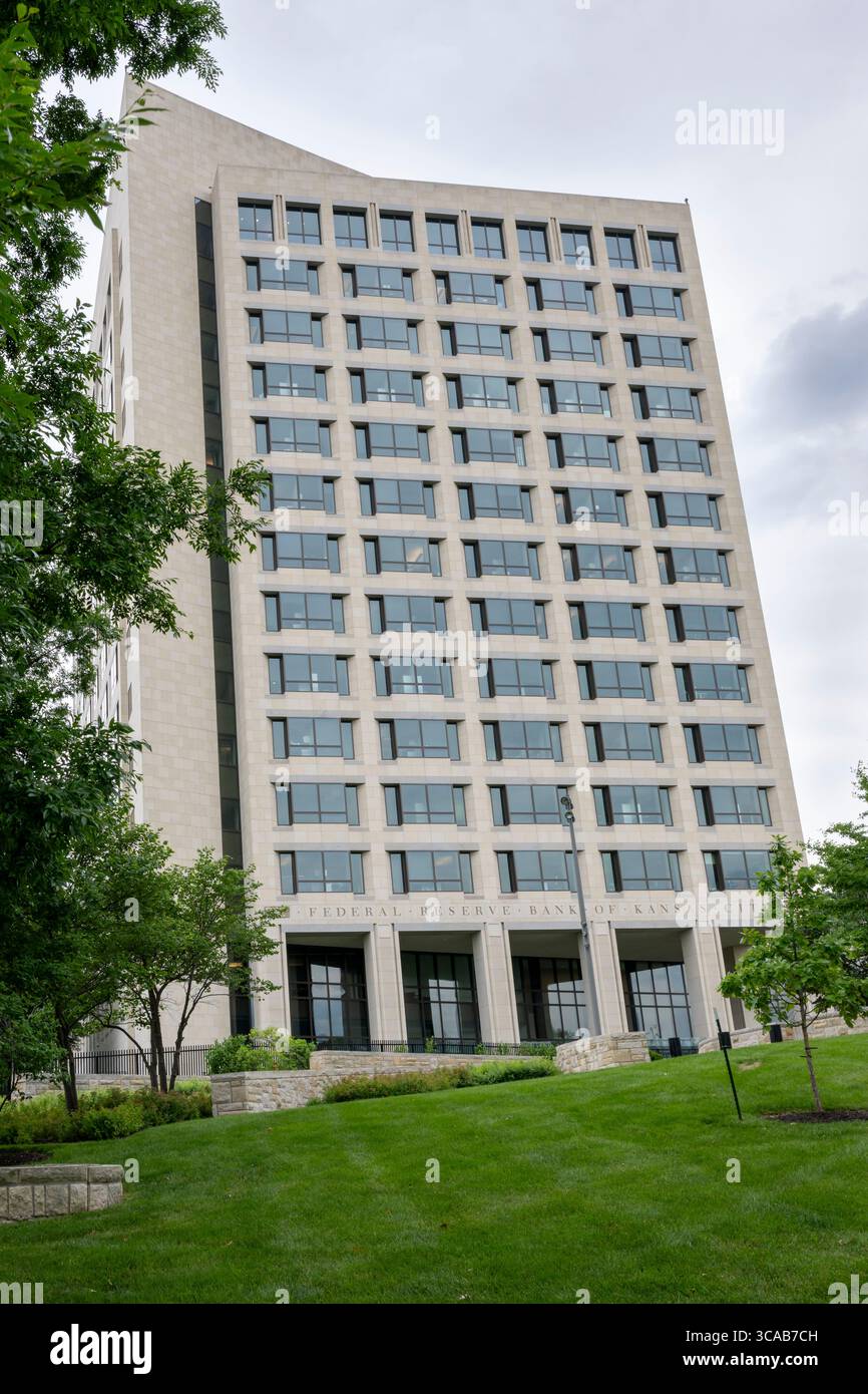 Kansas City, Missouri. Front view of the Federal Reserve Bank Foto Stock