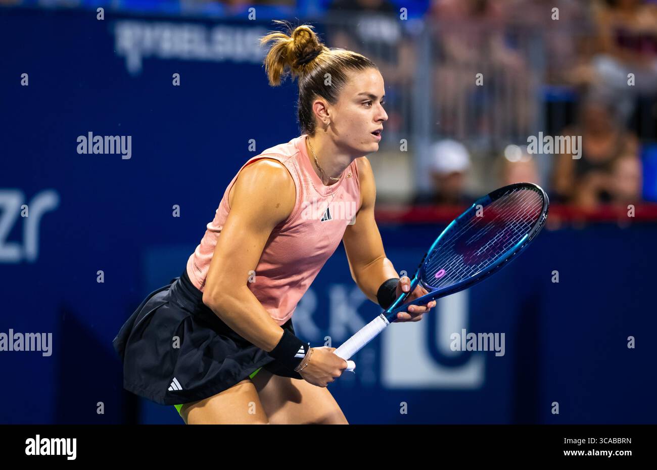 9 agosto 2023, MONTREAL, CANADA: La Grecia Maria Sakkari in azione durante il secondo round del torneo di tennis 2023 Omnium Banque Nationale WTA 1000 contro gli Stati Uniti Danielle Collins (Credit Image: © Rob Prange/AFP7 via ZUMA Press Wire) Foto Stock