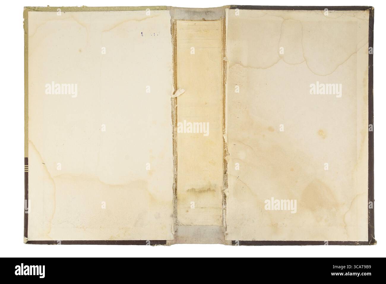 Trama sfondo della copertina del vecchio libro frammentario sporco macchie Foto Stock