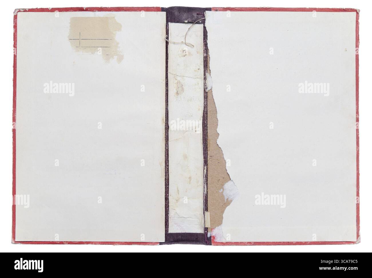 Trama sfondo della copertina del vecchio libro frammentario sporco macchie Foto Stock