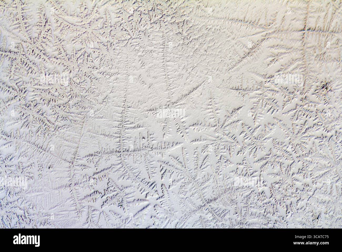 Shot microscopico che mostra i microcristalli di condimento fluido Foto Stock