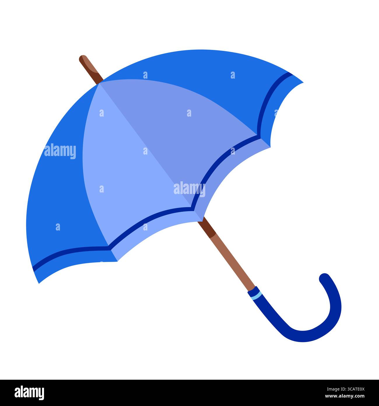 Icona ombrello piatto. Ombrello blu. Protezione dalla pioggia. Illustrazione stile piatto. Simbolo di protezione e sicurezza. Illustrazione Vettoriale