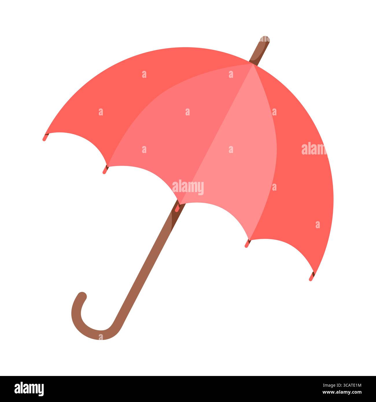 Icona ombrello piatto. Ombrello rosso. Protezione dalla pioggia. Illustrazione stile piatto. Simbolo di protezione e sicurezza. Illustrazione Vettoriale