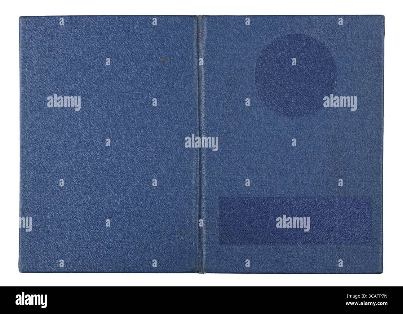 Diploma su di istituto con buone stime copertura - blu finta pelle. Isolato su bianco Foto Stock