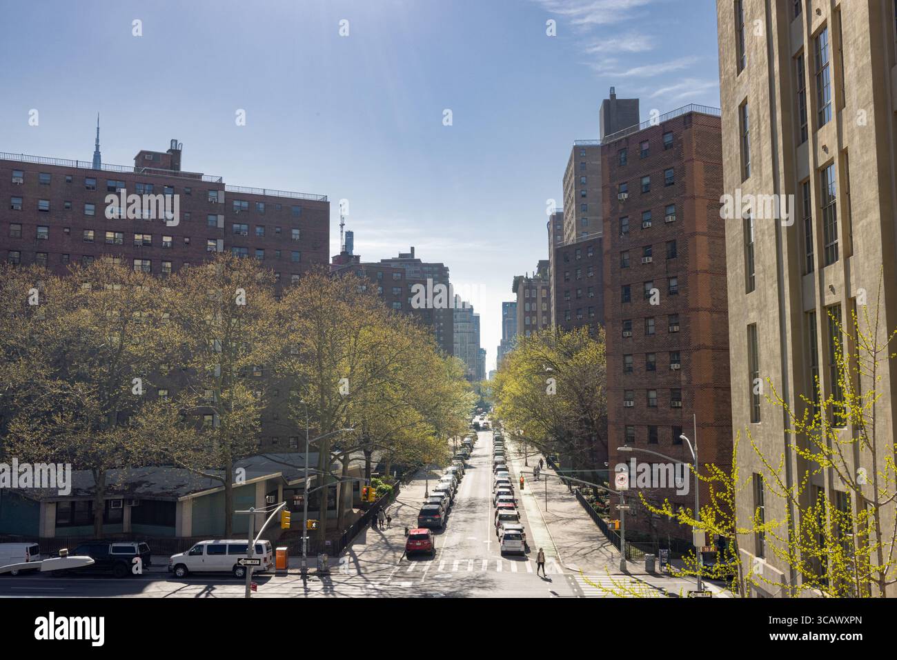 Vista dall'High Line Park a Chelsea Foto Stock