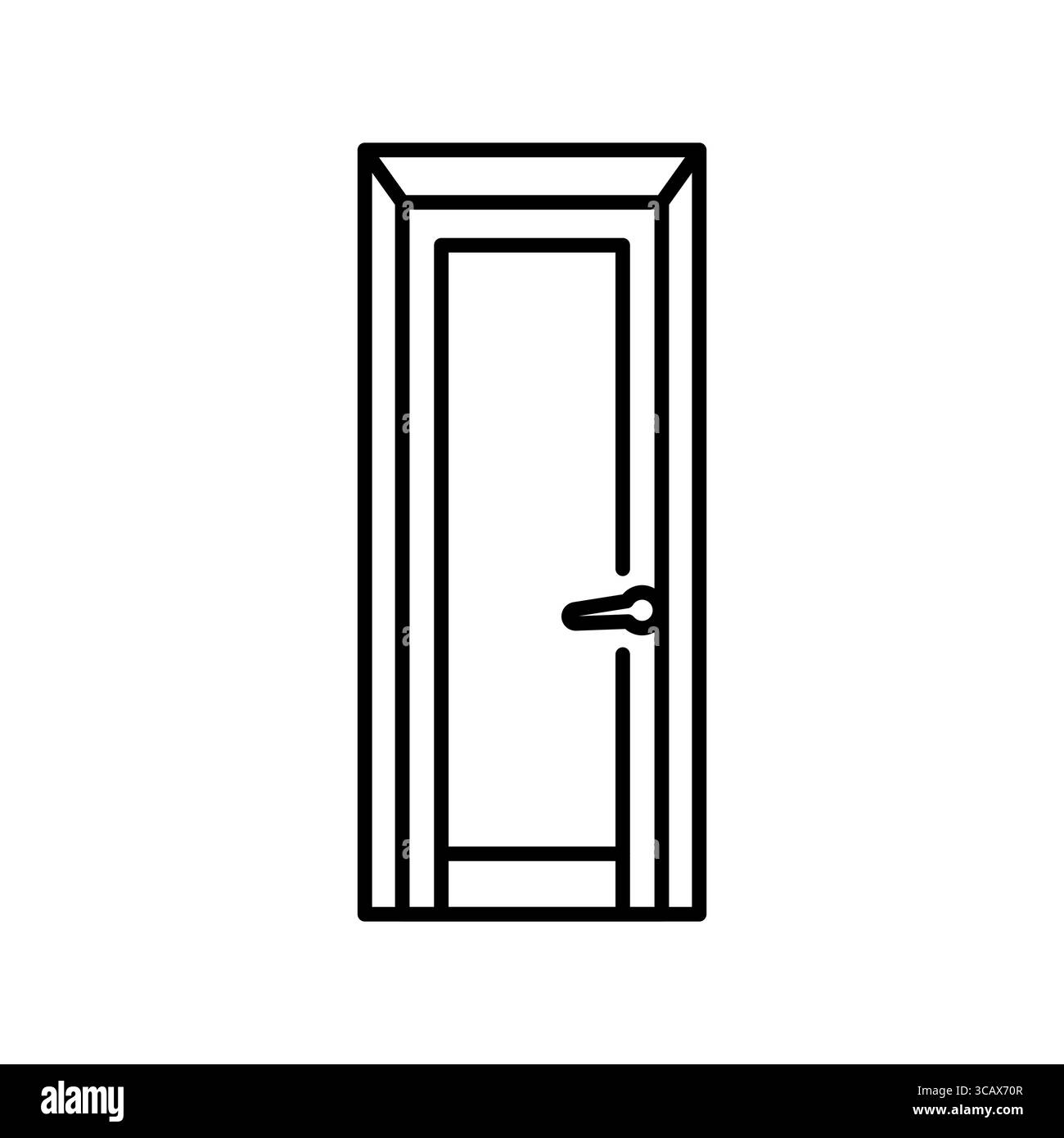 Icona nera con il battente della porta per applicazioni e siti Web. Elementi da costruzione. Icone semplici e moderne per UI UX e branding Illustrazione Vettoriale