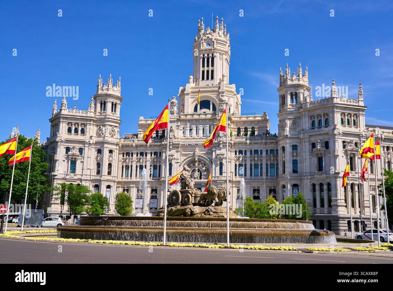 Cibeles Fountain, Madrid City Council, Cibeles Square, Madrid, Spagna Foto Stock