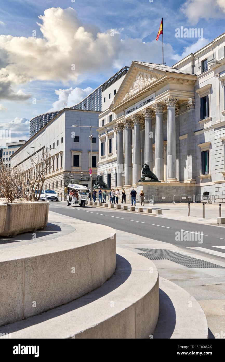 Congresso dei deputati, Plaza de las Cortes, Madrid, Spagna Foto Stock