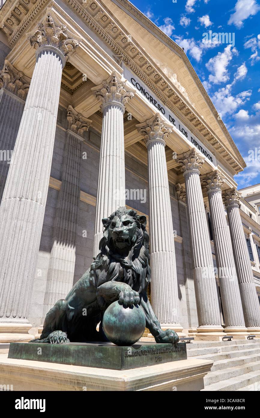Congresso dei deputati, Plaza de las Cortes, Madrid, Spagna Foto Stock