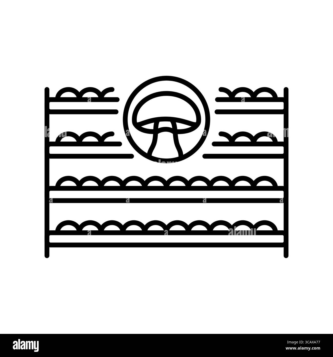 Icona della linea nera a fungo di sistema olandese per progetti digitali e di stampa. Icone di pulizia minime per applicazioni e siti Web. Icone semplici e moderne per UI UX e br Illustrazione Vettoriale