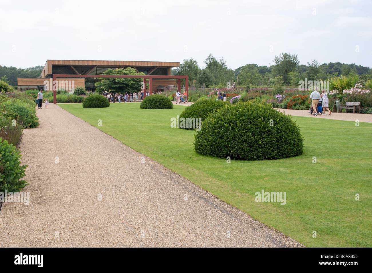 RHS Bridgewater, The Welcome Building e Worsley Welcome Garden Foto Stock