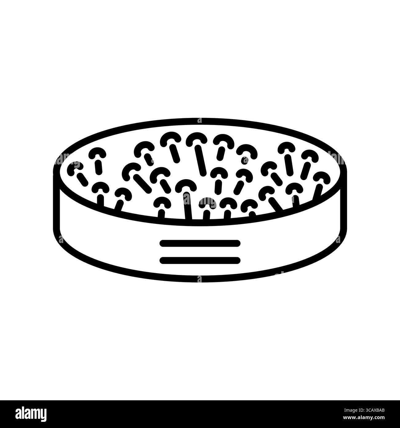 icona della linea nera con primordia a fungo per progetti digitali e di stampa. Icone di pulizia minime per applicazioni e siti Web. Icone semplici e moderne per UI UX e marchio Illustrazione Vettoriale