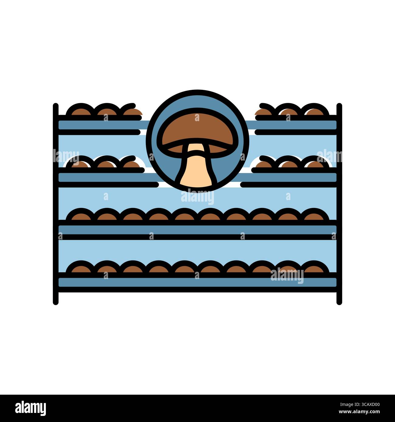 Icona della linea di colore a fungo del sistema olandese per progetti digitali e di stampa. Icone di pulizia minime per applicazioni e siti Web. Icone semplici e moderne per UI UX e br Illustrazione Vettoriale