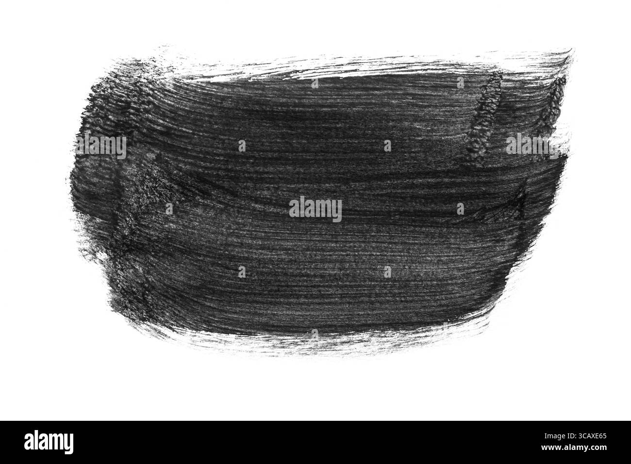 Sfondo nero aquarel color acquerello astratto isolato su bianco. Pennellate acriliche nere con acquerello. Foto Stock