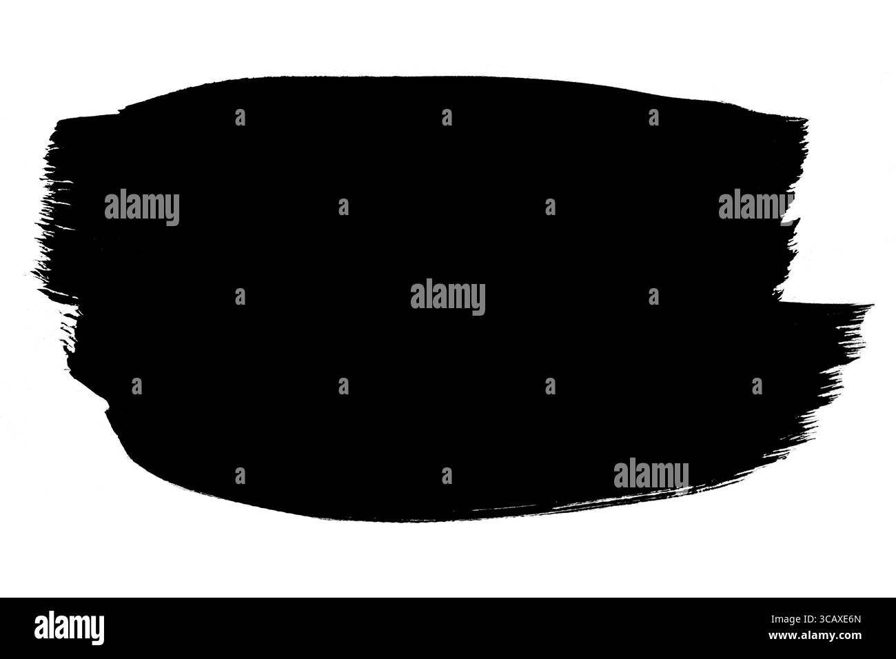 Sfondo nero aquarel color acquerello astratto isolato su bianco. Maschera nera spazzola striscio. Foto Stock