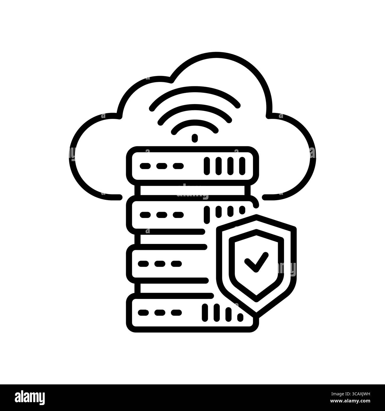 icona della linea nera di configurazione proxy inversa. Elemento isolato vettoriale.tratto modificabile Illustrazione Vettoriale