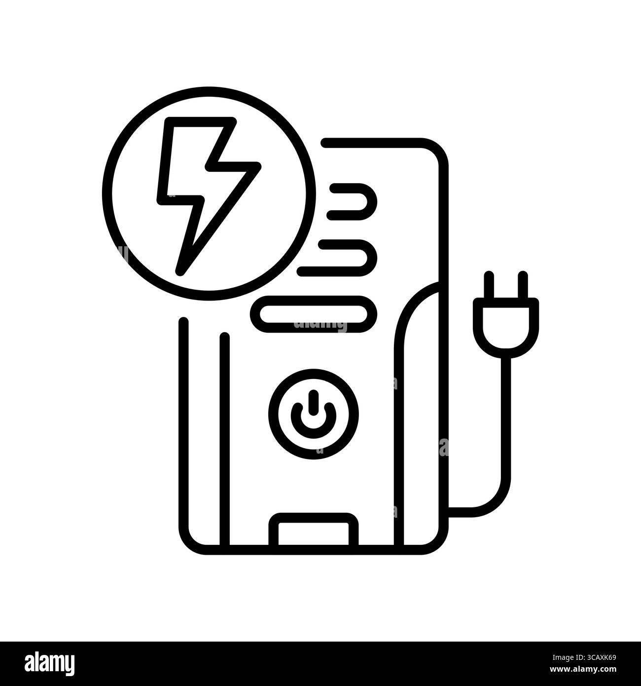 icona linea nera backup ups. Elemento isolato vettoriale.tratto modificabile Illustrazione Vettoriale