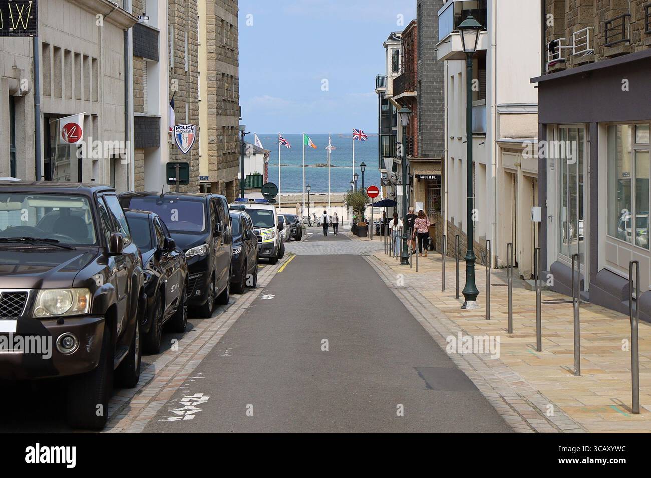 Winston Churchill Street, città di Dinard, Ille et Vilaine, Bretagna, Francia Foto Stock