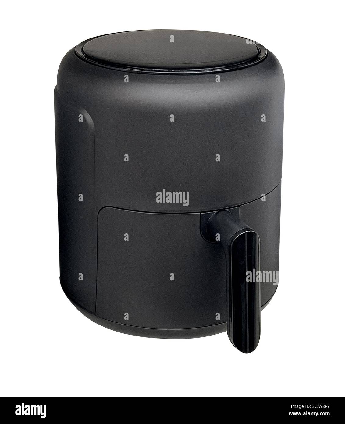 Friggitrice ad aria nera su sfondo bianco per favorire abitudini di cottura salutari Foto Stock