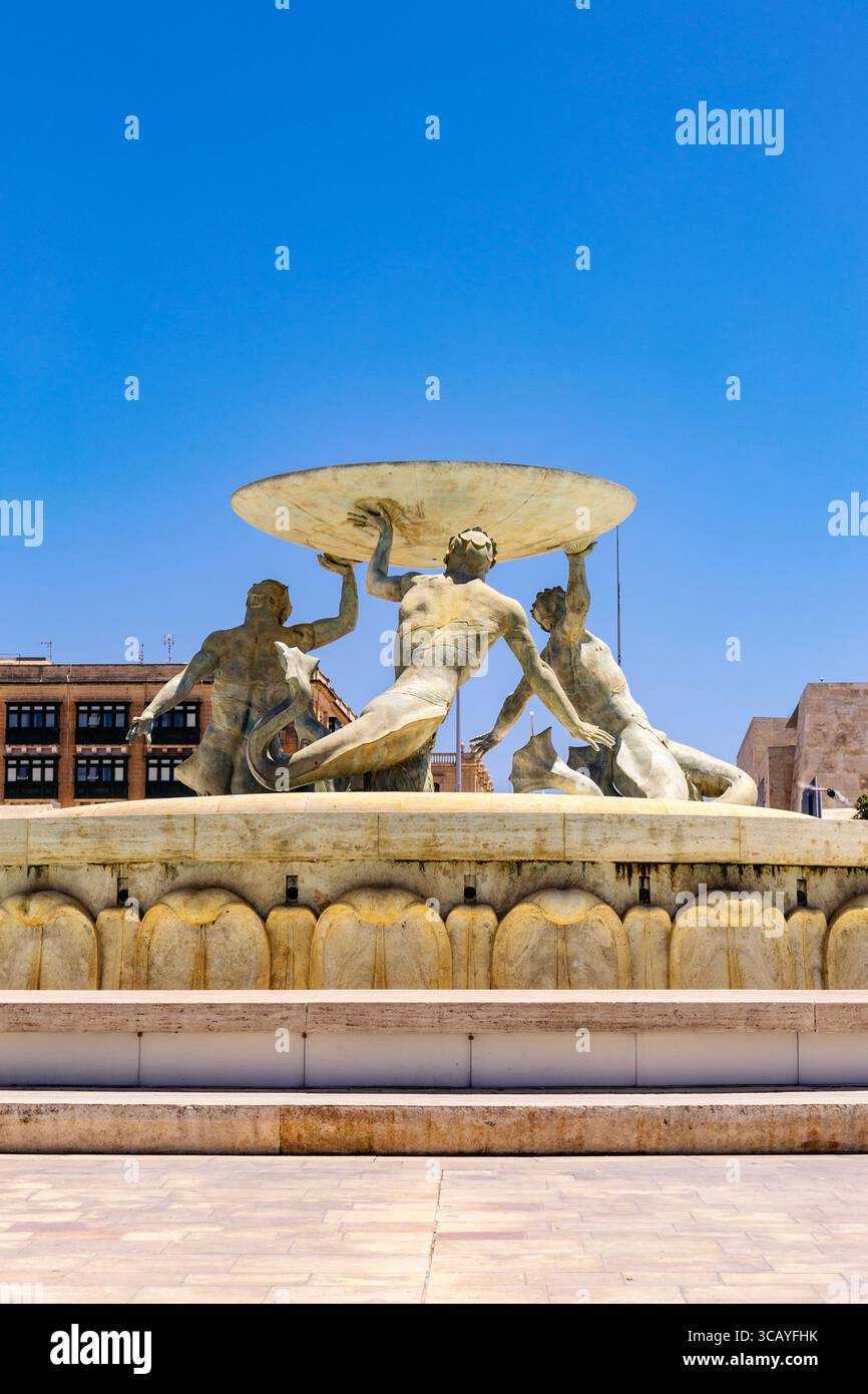 Fontana dei Tritoni a la Valletta, Malta Foto Stock