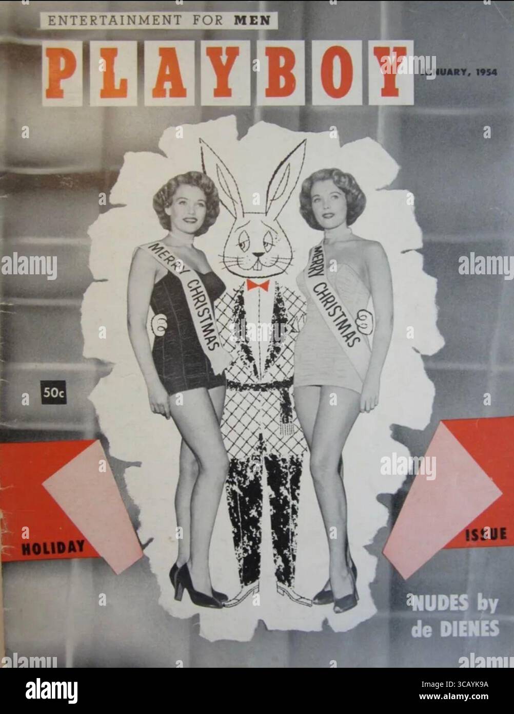 1954 gennaio copertina numero 2 della rivista natalizia Playboy Magazine Foto Stock