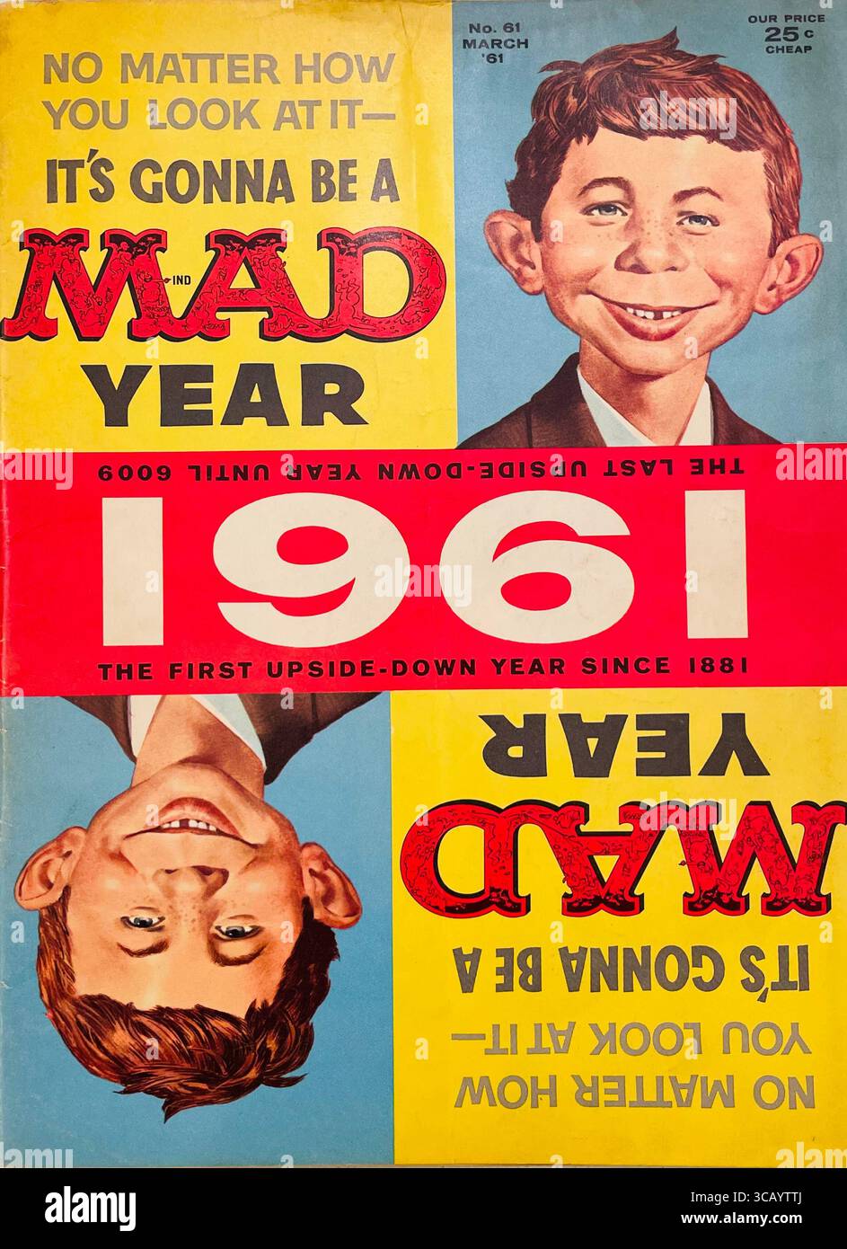 1961 Mad Magazine capovolto numero 61 copertina Foto Stock