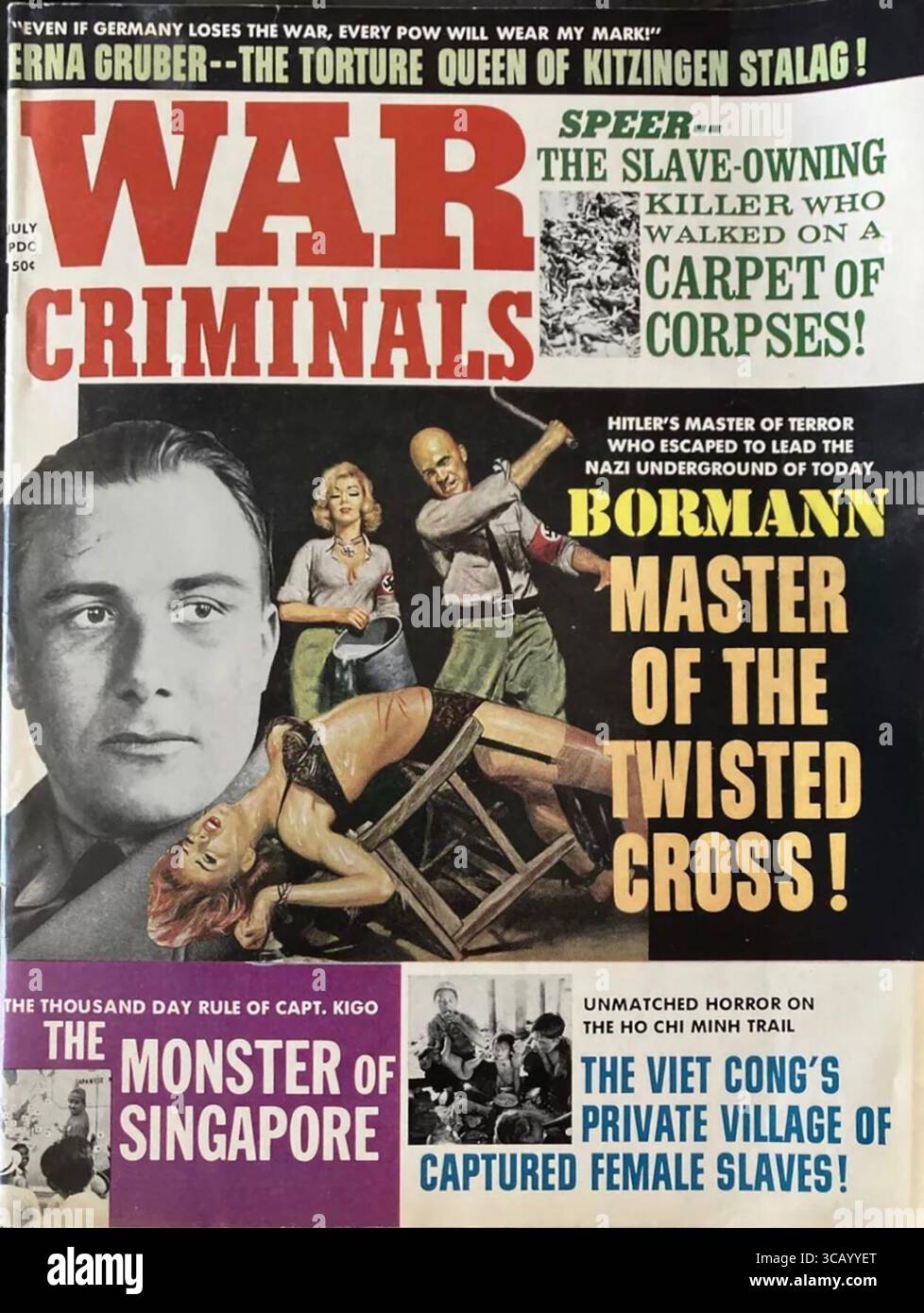 Copertina della rivista War Criminals del 1966 con Martin Bormann Foto Stock