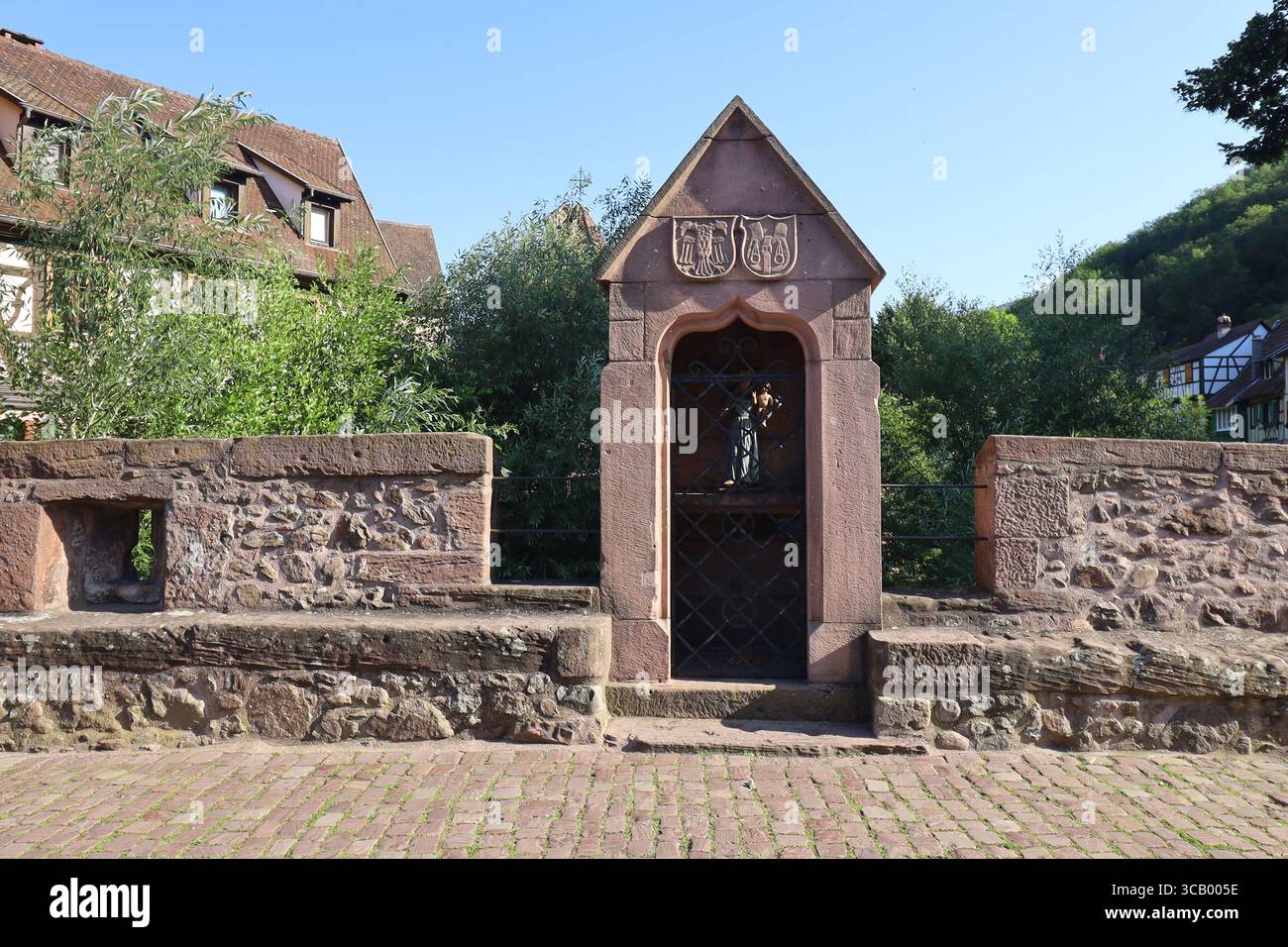 Città di Kaysersberg, dipartimento Haut-Rhin, Alsazia, Grand Est, Francia Foto Stock