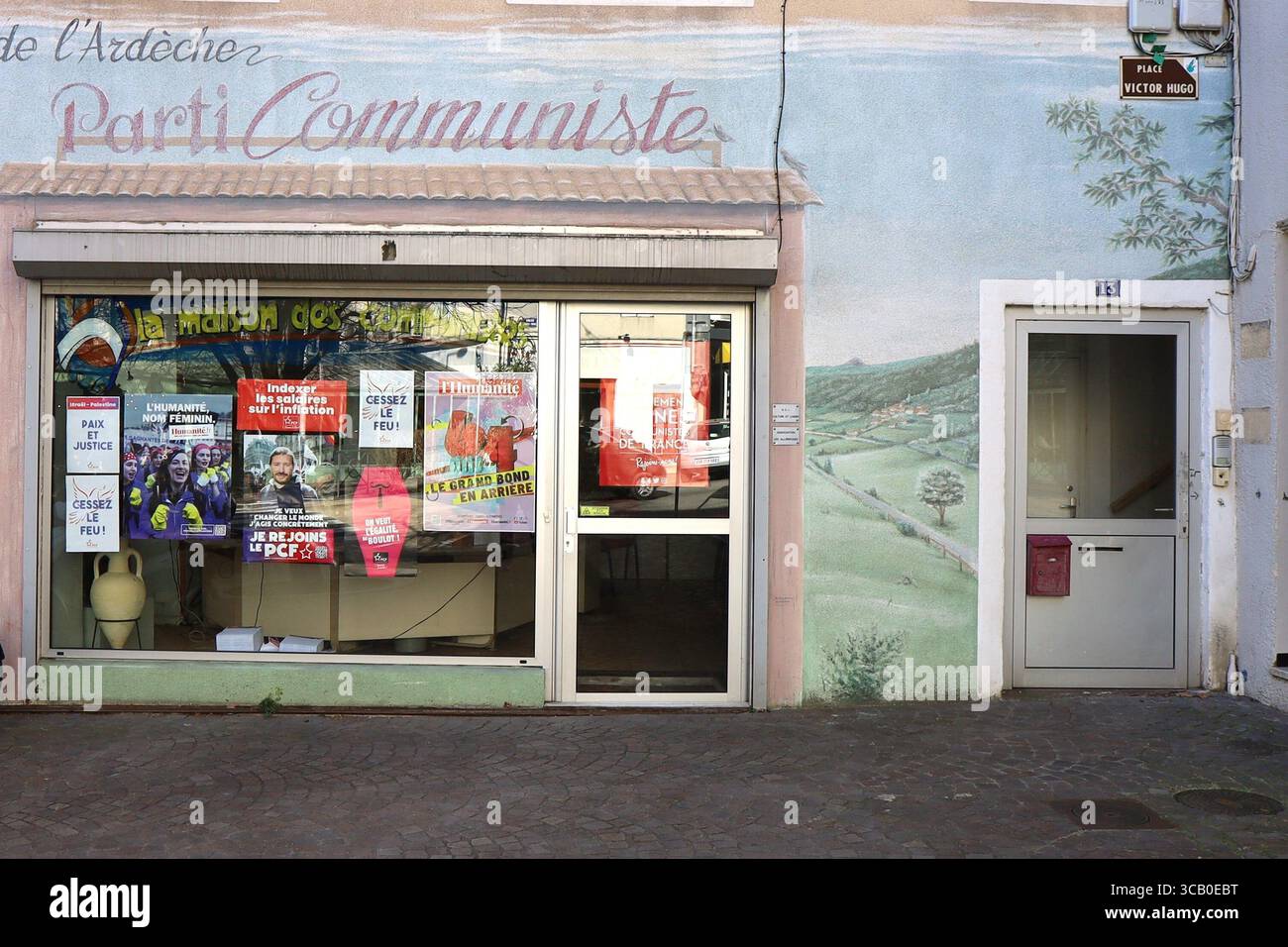 Quartier generale del Partito Comunista, vista esterna, Privas, dipartimento Ardèche, Francia Foto Stock