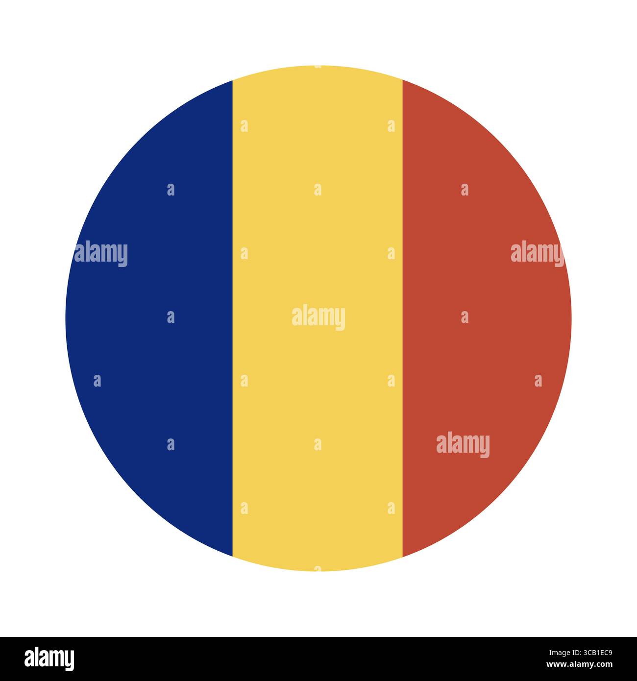Bandiera della Romania. Icona cerchio bandiera rumena. Tondo bandiera rumena. Illustrazione Vettoriale