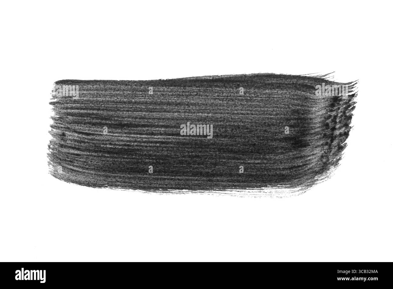 Sfondo nero aquarel color acquerello astratto isolato su bianco. Pennellate acriliche nere con acquerello. Foto Stock