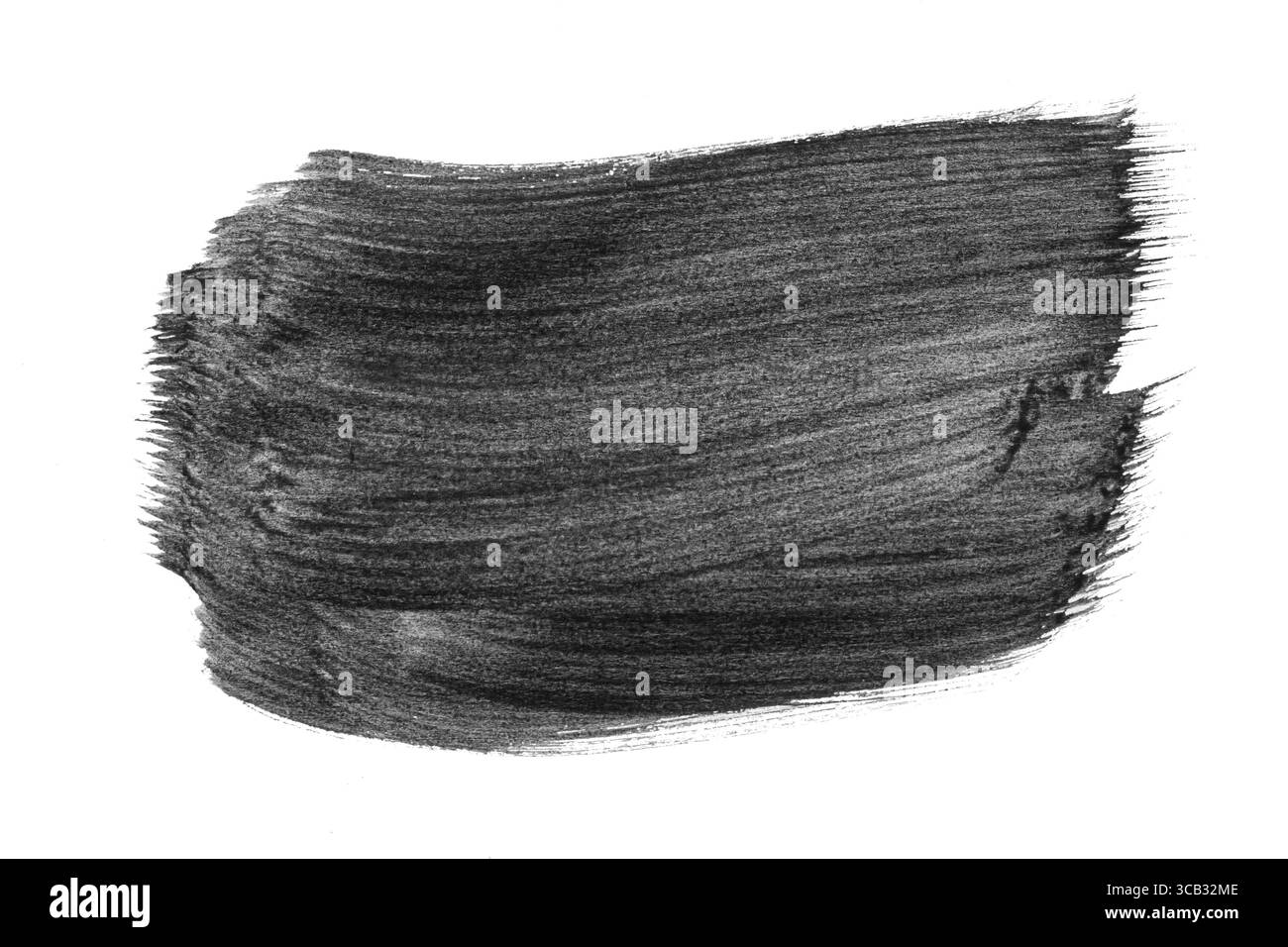 Sfondo nero aquarel color acquerello astratto isolato su bianco. Pennellate acriliche nere con acquerello. Foto Stock