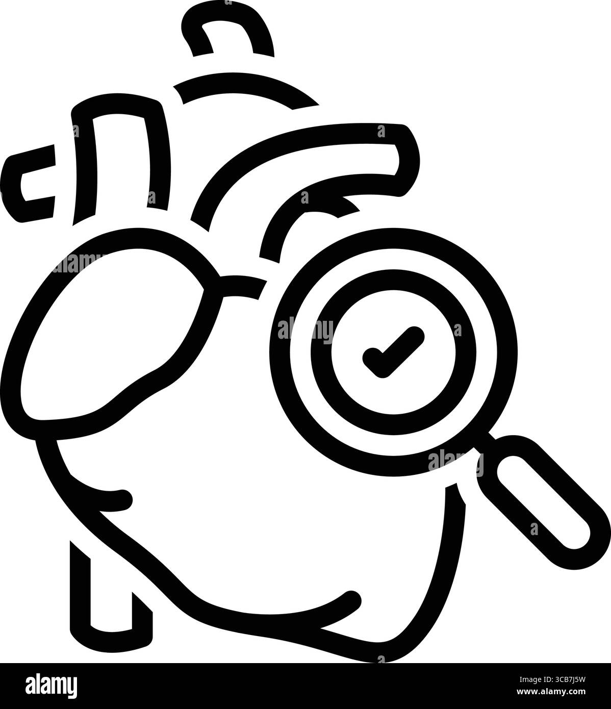 Icona per il controllo del cuore, cuore Illustrazione Vettoriale