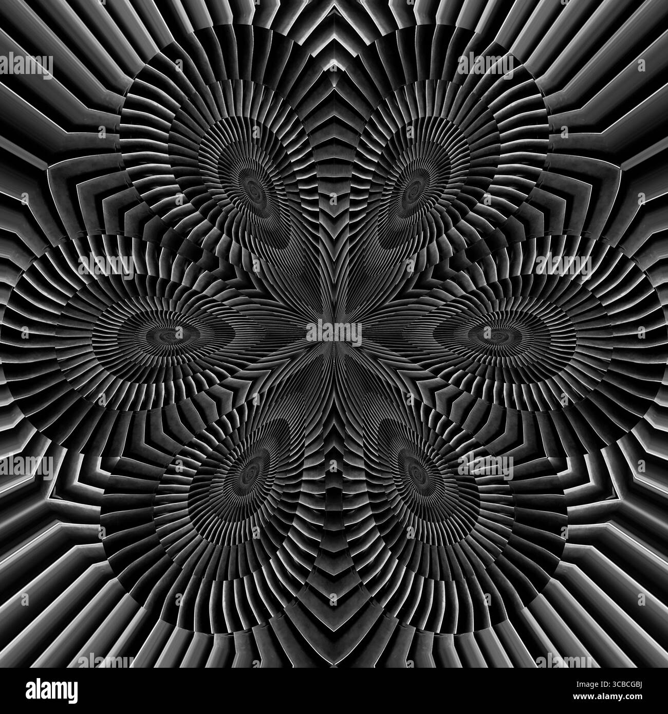 Elementi di design del caleidoscopio psichedelico mandala. Sfondo astratto con colori sfumati colorati. Astrazione multicolore con luminosità macro. Foto Stock