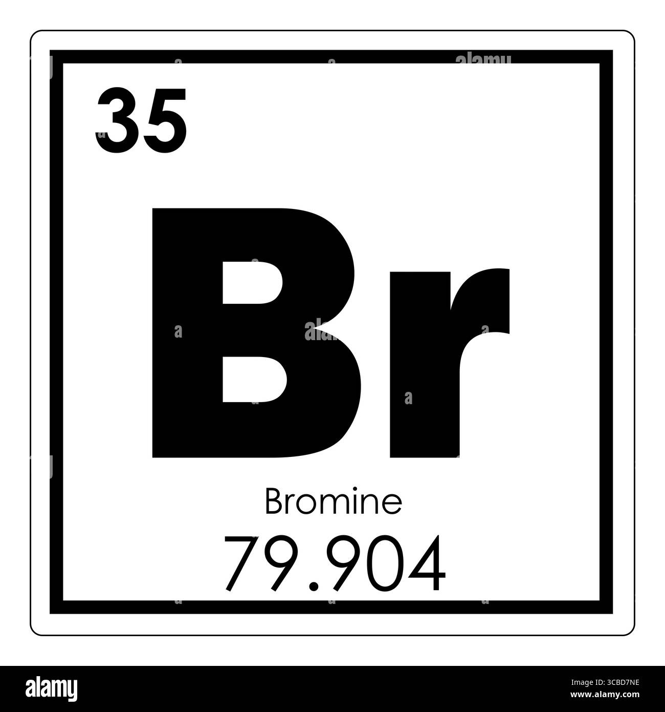 Bromo elemento chimico tavola periodica simbolo della scienza Foto Stock