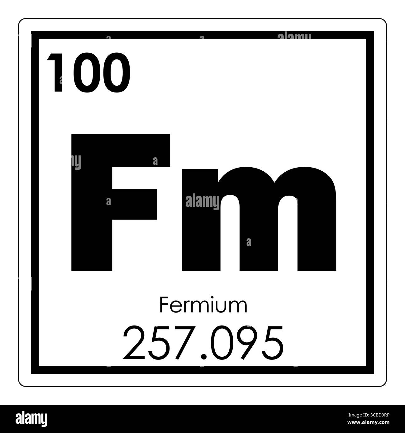 Fermium elemento chimico tavola periodica simbolo della scienza Foto Stock