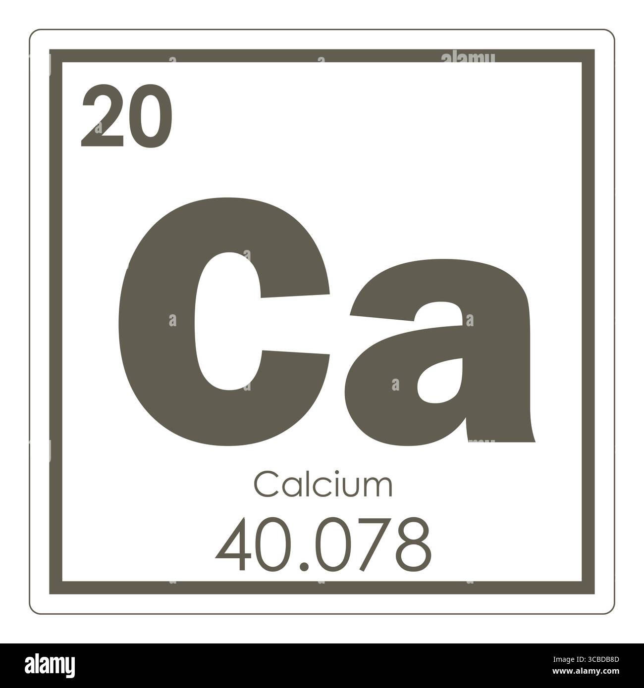 Calcio elemento chimico tavola periodica simbolo della scienza Foto Stock