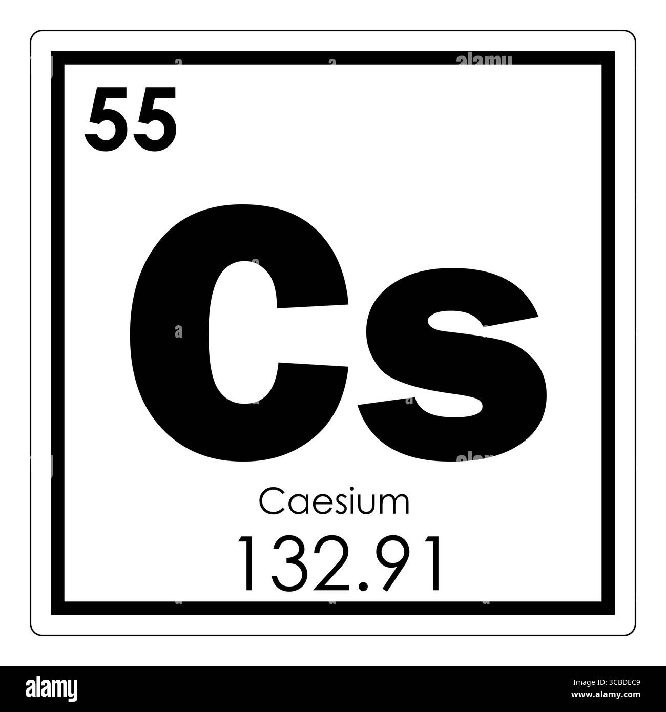 Cesio elemento chimico tavola periodica simbolo della scienza Foto Stock