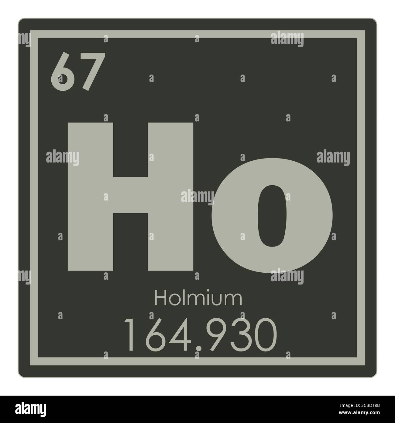 Olmio elemento chimico tavola periodica simbolo della scienza Foto Stock